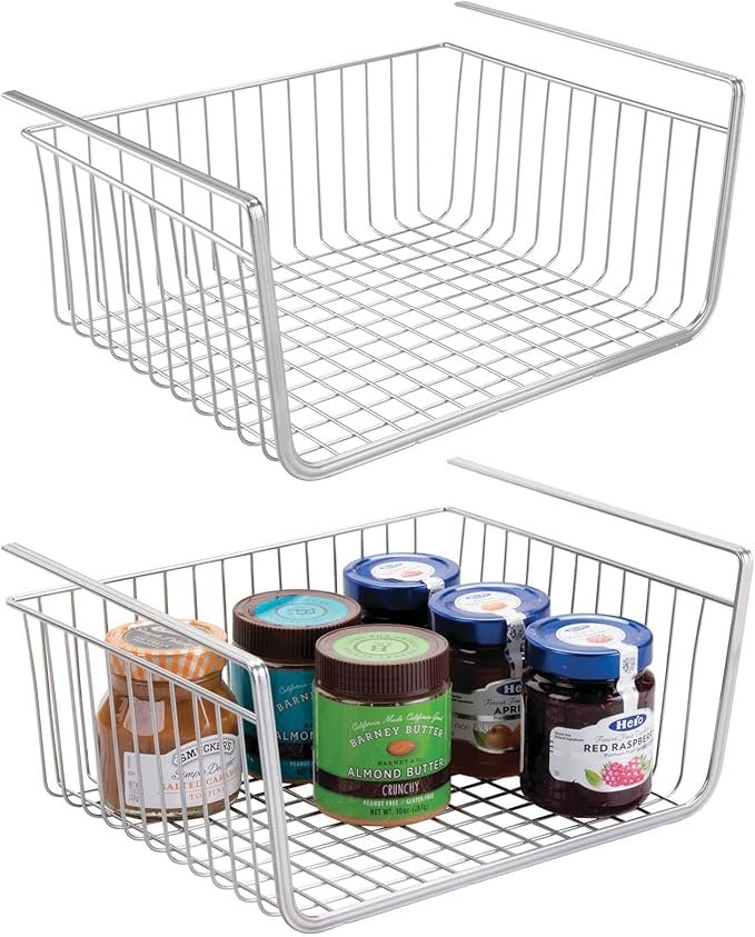 mDesign Metal Under Sink Storage Shelf